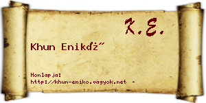 Khun Enikő névjegykártya